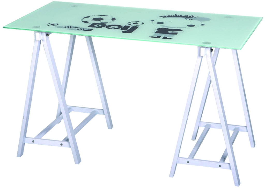 SCRIVANIA COMPUTER BOY IN ACCIAIO E VETRO L120xP60xH72 cm