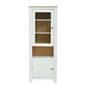 Vetrina con 2 ante; 6 vani; ripiani regolabili e LED - 70x40x188 cm - bianco