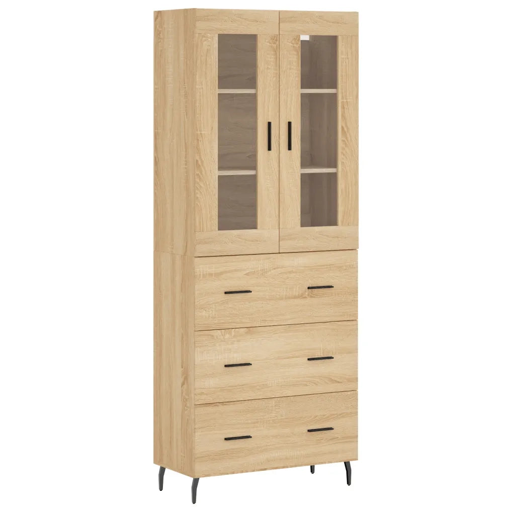 Credenza-Buffet-Armadio da cucina Rovere Sonoma 69,5x34x180 cm in Legno Multistrato 821246