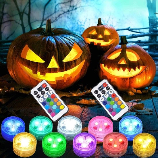 Decorazioni - Piccole Lampade Acquatiche con Batteria a Lunga Durata 10 pezzi Luminarie per Vasca, Piscina, Lampioncini, Pompon, Decorazione Natale Sottomarina