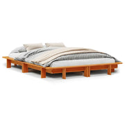 Letto matrimoniale | Letto per adulti | Letto senza Materasso Marrone Cera 120x190 cm in Legno di Pino