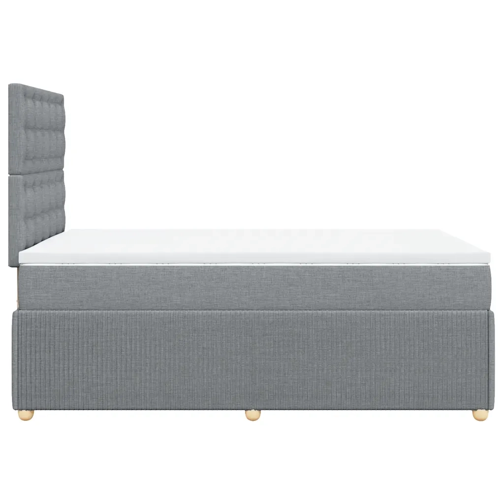 Giroletto a Molle con Materasso Grigio Chiaro 120x200cm Tessuto
