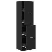 Mobiletto multiuso per farmacia contenitore 40 x 41 x 174 cm stile moderno legno ingegnerizzato nero 02_0055668