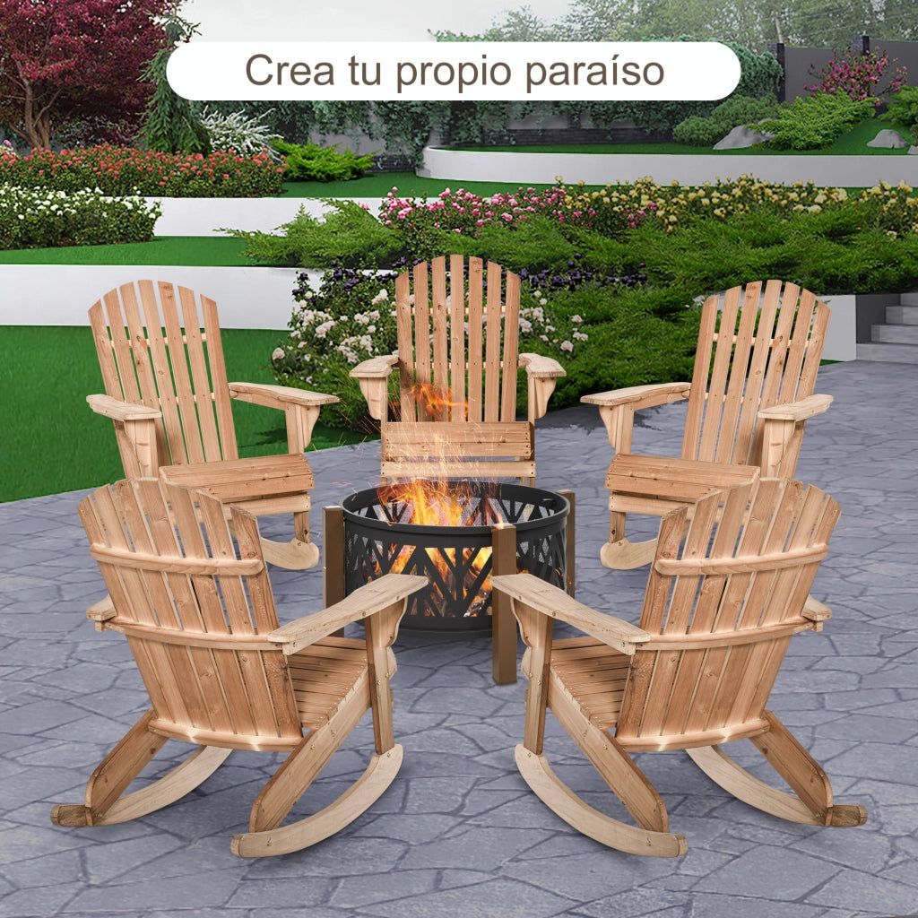 Sedia Adirondack per Giardino e Terrazza ¨C Zephmum ¨C Legno Naturale Teca 77x94x97 cm 130kg