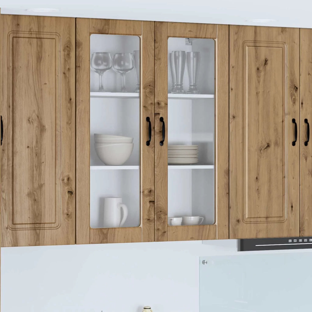 Pensile da cucina | Mobile in vetro da parete PORTO Rovere artigianale