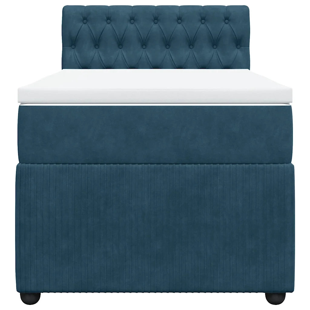 Giroletto a Molle con Materasso Blu 90x190 cm in Velluto 3289924