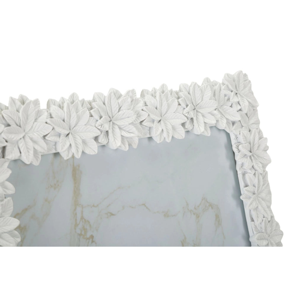 Cornice portafoto Romantica in poliresina effetto gesso bianco