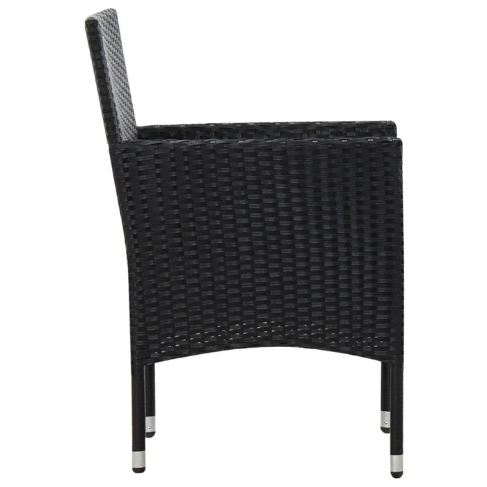 Set Divani da Giardino 5 pz con Cuscini in Polyrattan Nero 45893