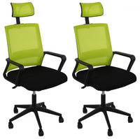 Set 2 Sedie da Ufficio Direzionale 58x126x50 cm in PU Lime