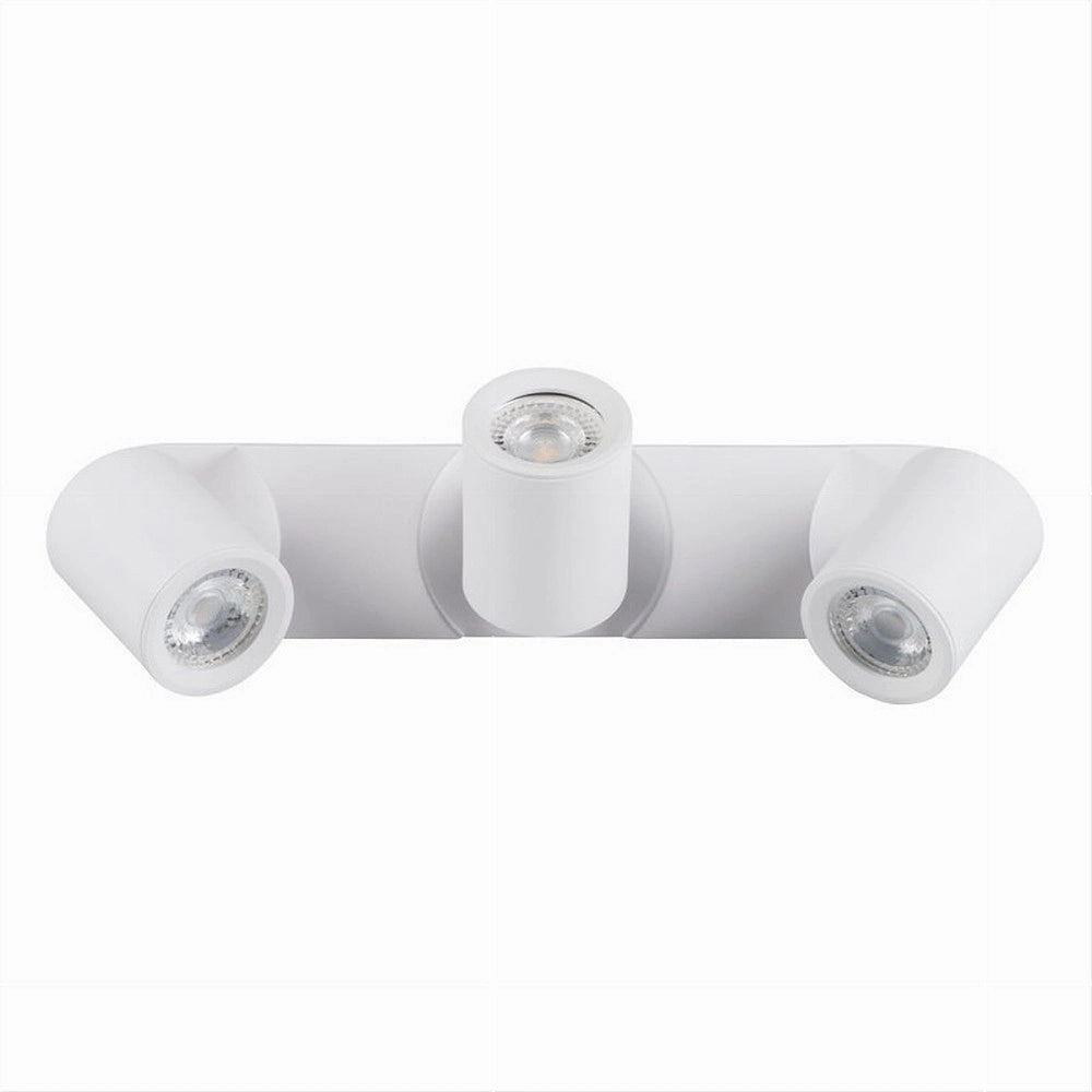 Trade Shop - Applique 3 Diffusori Orientabile Soffitto Parete Lampada Gu10 Bianco Nero Th8803 - Bianco