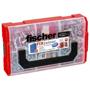 Fischer 547166 FIXtainer Set per Forare e Tassellare 306 Pezzi con Tasselli DUOPOWER Viti e Accessori colore Grigio Chiaro-Rosso