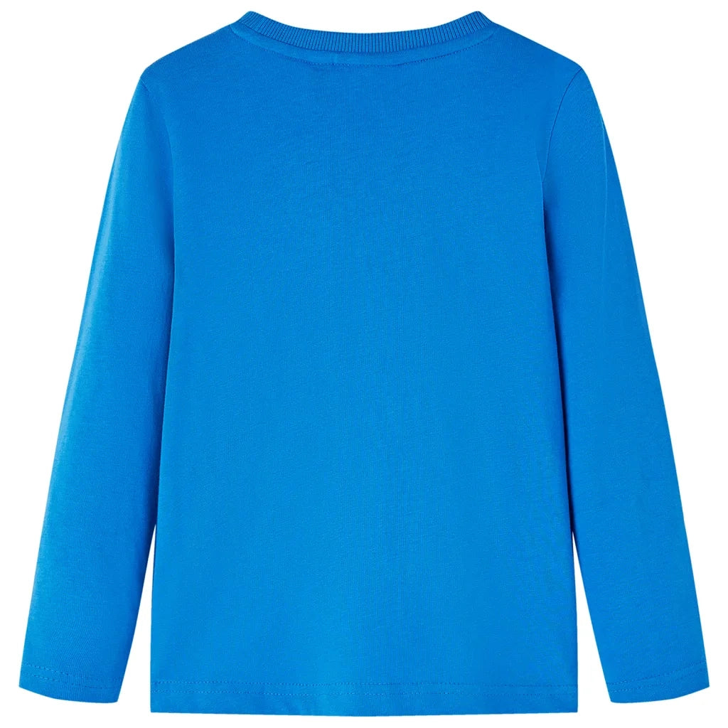 Maglietta da Bambino Maniche Lunghe Blu Cobalto 128cod mxl 84078