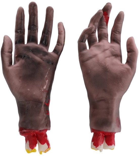 Accessori per cosplay - Articoli per decorazione Halloween - Accessori per spettacolo horror - Replica mani e denti - Accessori per effetti speciali - Dimensione: 22 cm