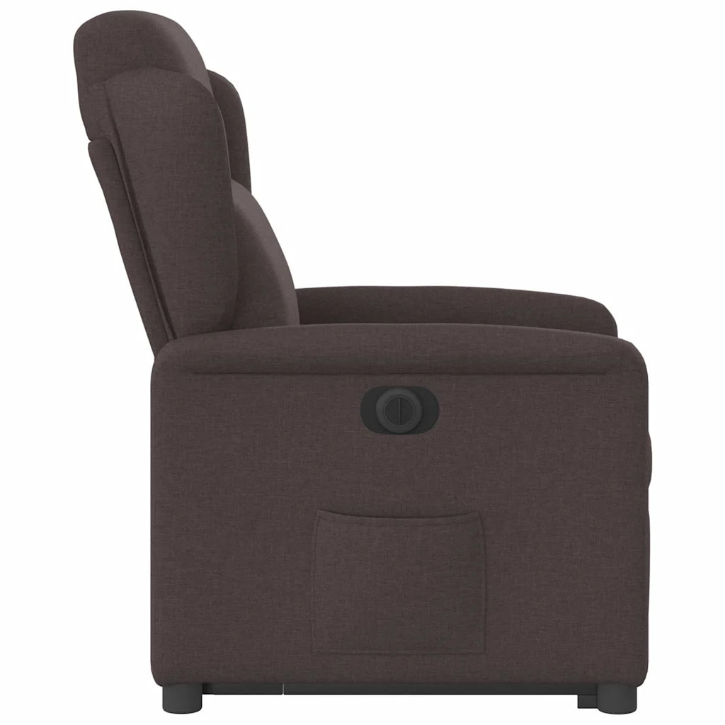 Poltrona Alzapersona Reclinante Elettrica Marrone Scuro Tessuto 3303159
