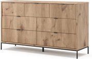 Credenza Eliza, Quercia vichinga, 42 x 81 cm con 7 cassetti, per la conservazione di abbigliamento e oggetti per la casa