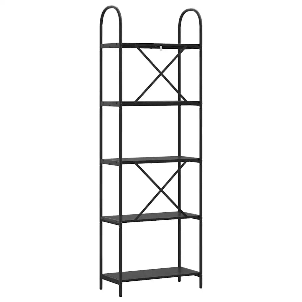 Libreria-Scaffale per Libri-Mobile di Stoccaggio Rovere Nero 60 x 30 x 183 cm Legno multistrato 645025