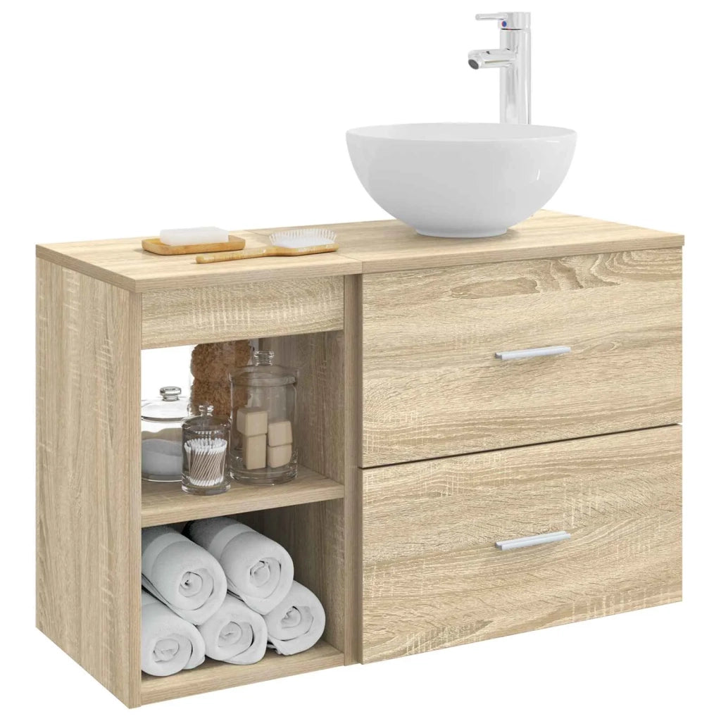 Set di mobili per il bagno 2 pcs Rovere Sonoma 3403874