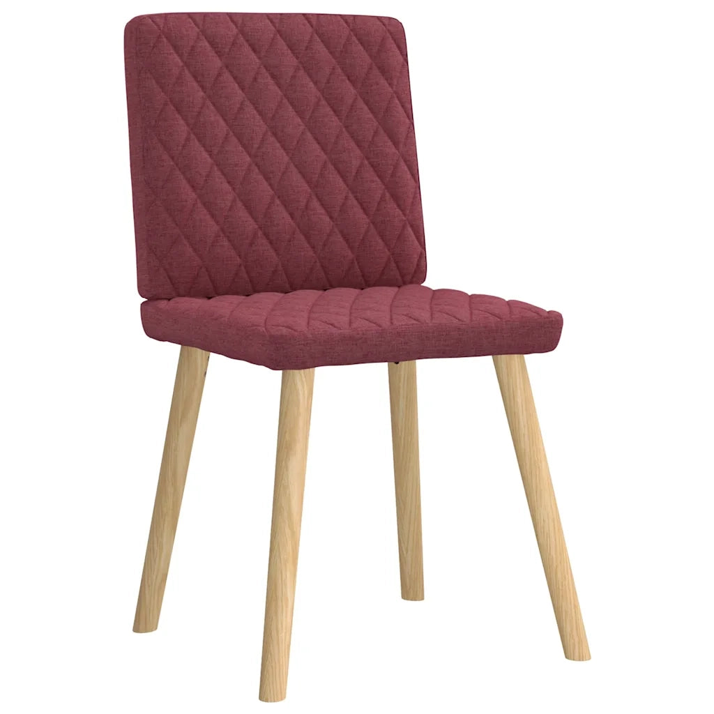 vidaXL Sedie da Pranzo 4 pz Rosso Vino in Tessuto