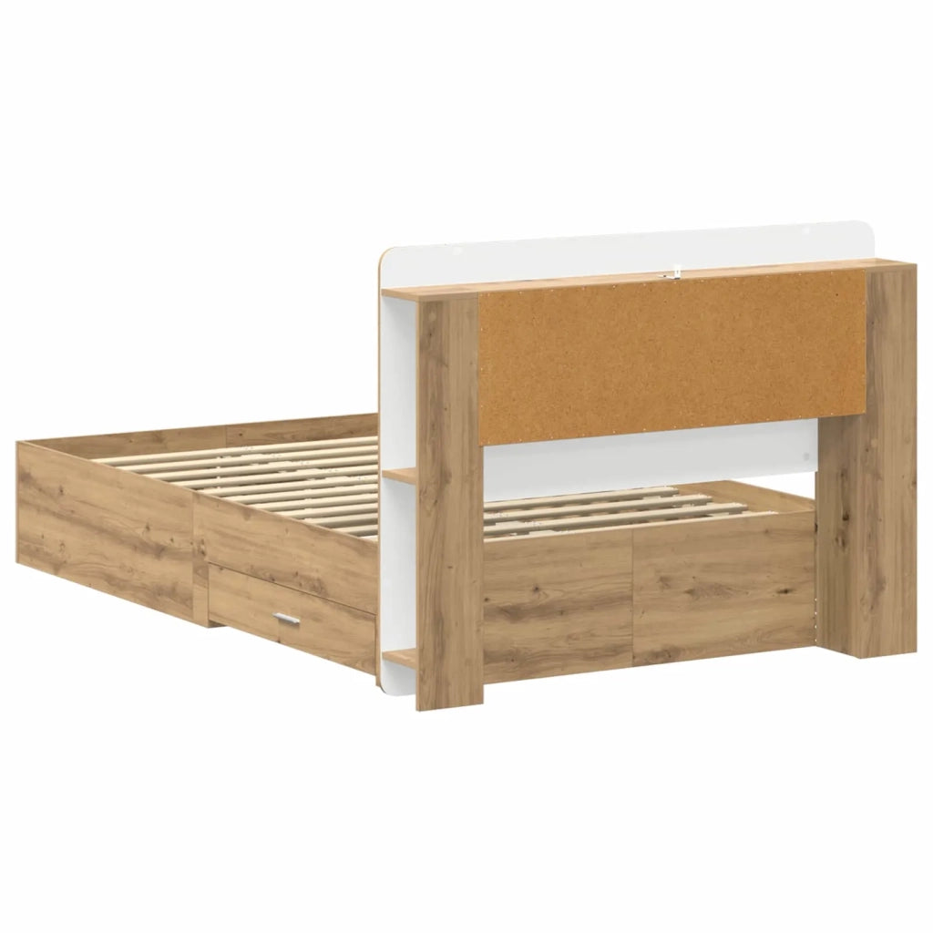 Telaio del letto con storage Rovere Artigianale 120 x 190 cm
