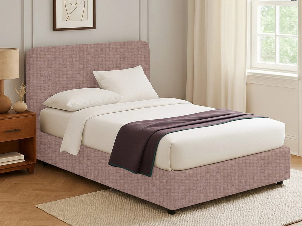 Slough, Letto Singolo Sfoderabile Made in Italy, Rosa Antico