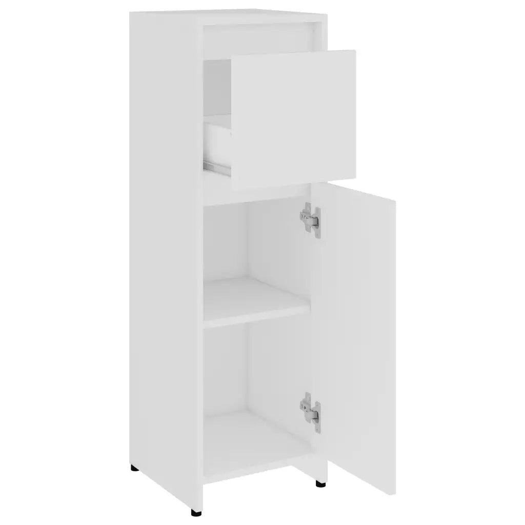 Set Mobili da Bagno | Armadio da bagno 4 pz Bianco in Truciolato