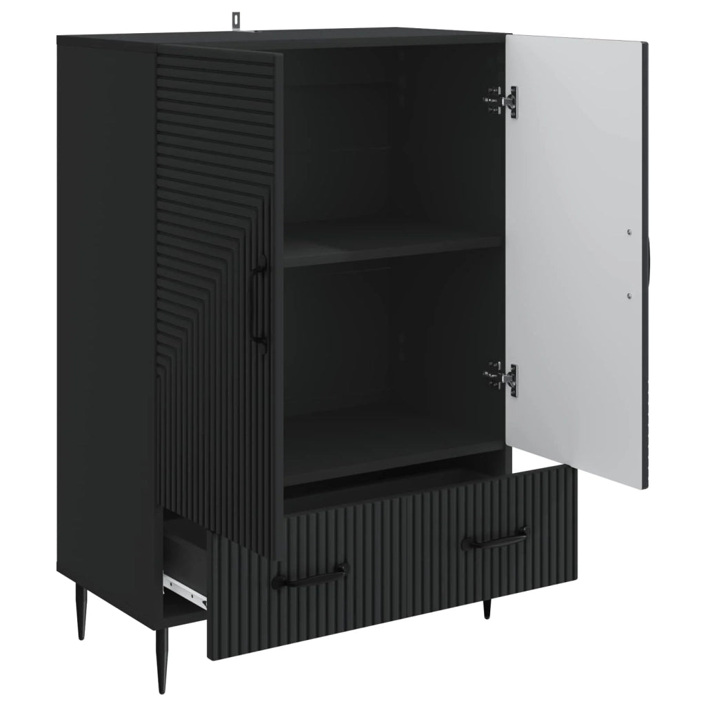 Credenza | Madia | Buffet da pranzo | Armadio da pranzo Nero 66 x 34,5 x 95 cm Legno ingegnerizzato