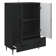Credenza | Madia | Buffet da pranzo | Armadio da pranzo Nero 66 x 34,5 x 95 cm Legno ingegnerizzato