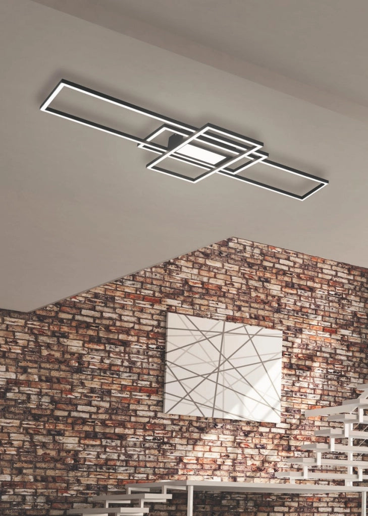 Plafoniera LED Trio Irvine 4 luci 60W antracite 2700-6000K