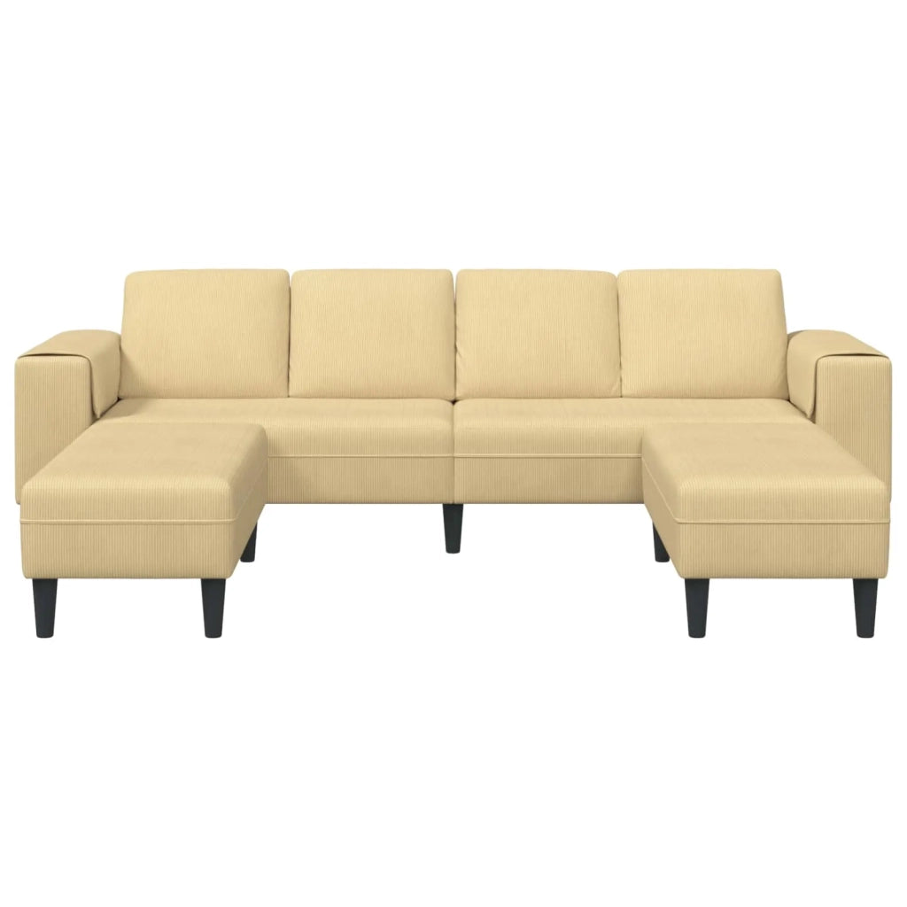 Divano Grigio Verde 250 x 188 x 76 cm Tessuto in Cords 3335135
