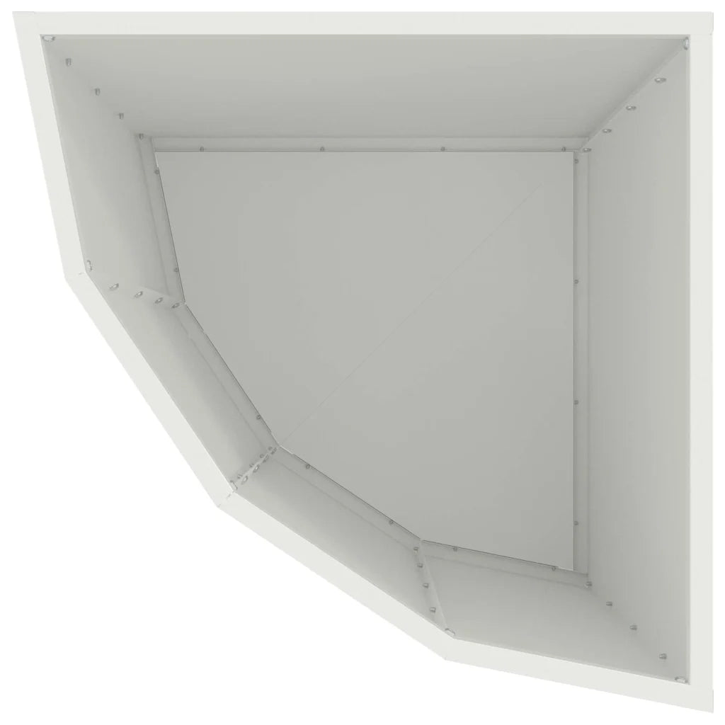 Vaso d'angolo-Fioriera-Contenitore per Piante Bianco 45 x 45 x 50 cm Acciaio
