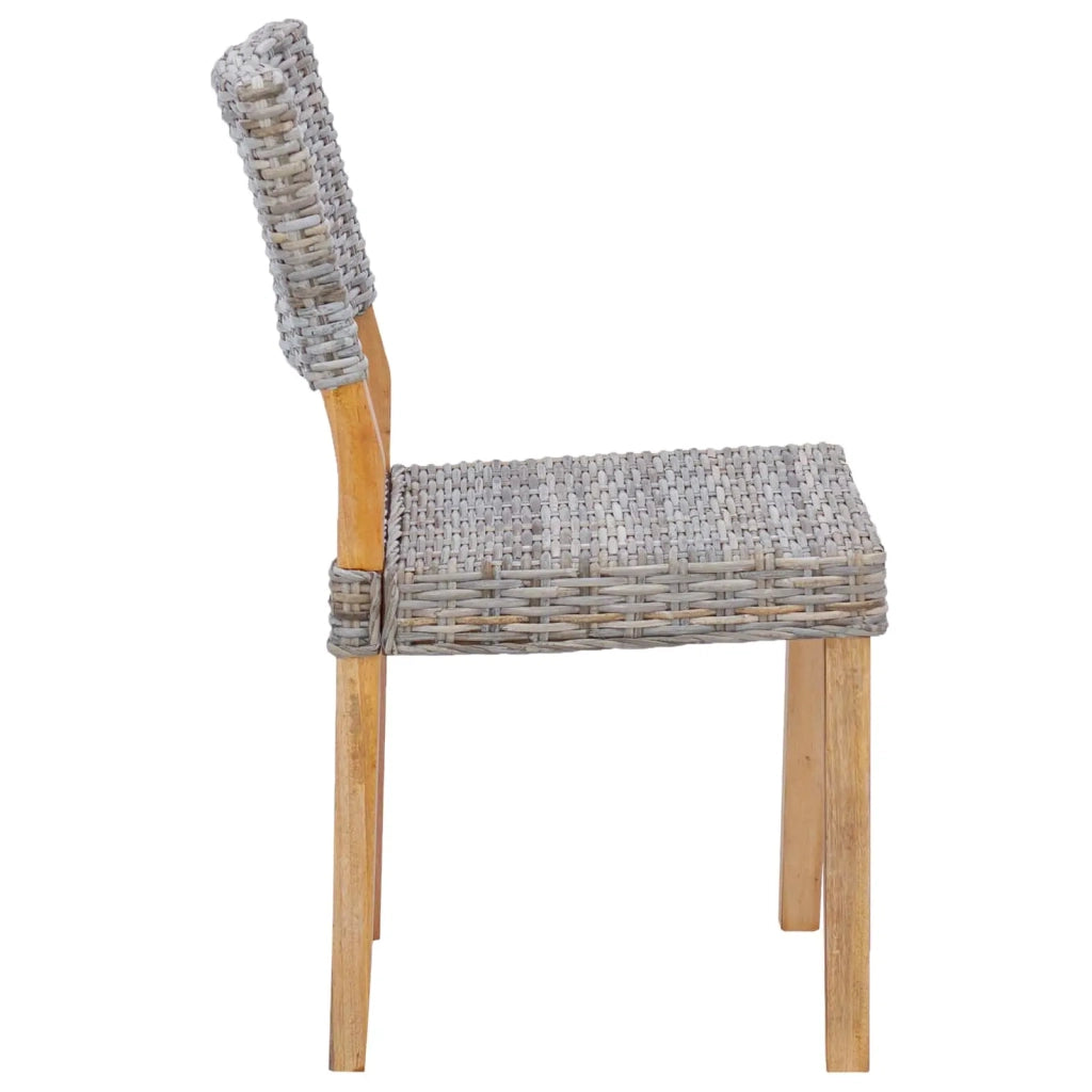 Sedia da pranzo 2 pcs Rattan Kubu Grigio Kubu 46 x 55 x 84 cm
