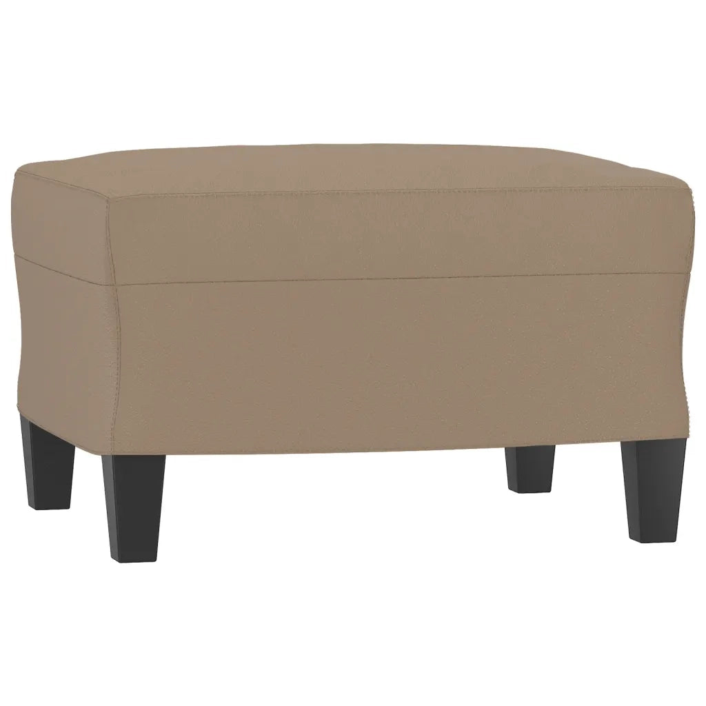 Divano a 3 Posti con Poggiapiedi-Sofa 3 Posti con Poggiapiedi Cappuccino 180cm in Similpelle 928160