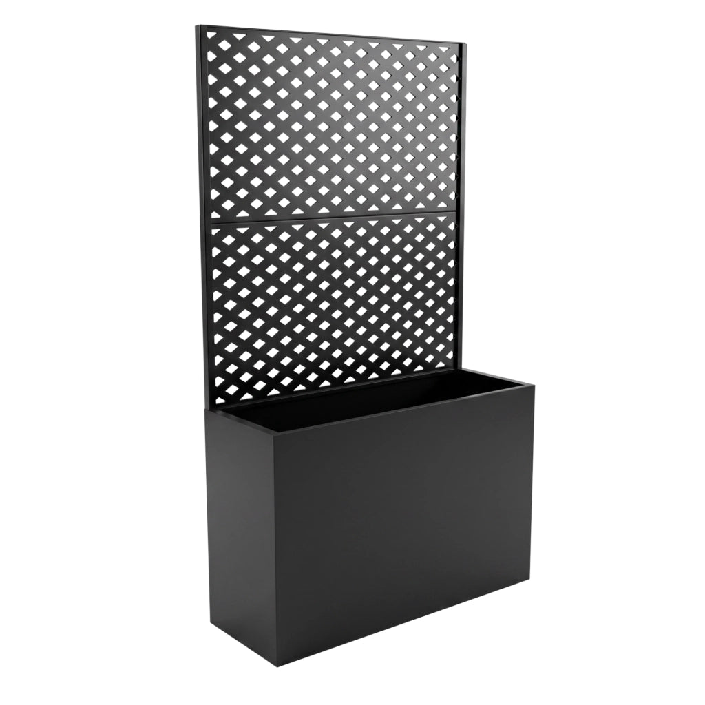Fioriera Alta con Spalliera Malja in Acciaio 146 x 83 x 31 cm - Nero casa.pro