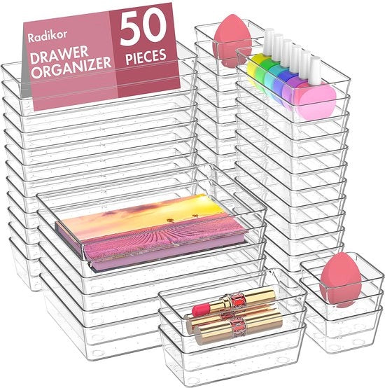 Organizzatore di carrello - 50 pezzi, 4 livelli, organizzatore di carrello, organizzatore di trucco, sistema di organizzazione per ufficio, cucina, bagno