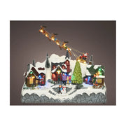 Scenario villaggio di natale c/LED 32x17x28cm