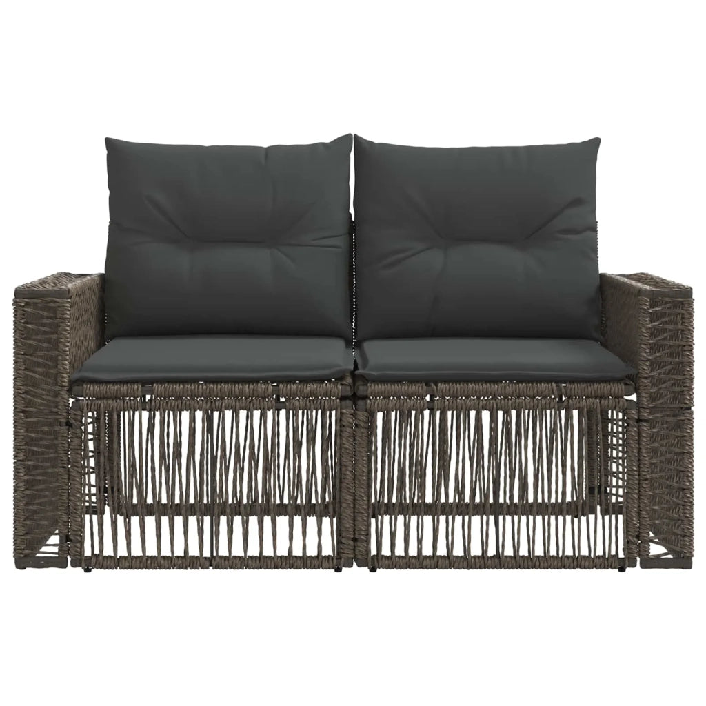Divano da giardino 2-Numero di posti Grigio polyrattan 42026699