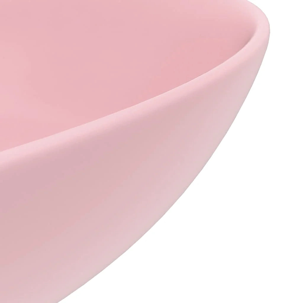 Lavandino rotondo per bagno lavabo da appoggio lavabo per WC lavello da cucina lavabo per sala trucco ceramica per interni 28 cm rosa opaco 02_0002719