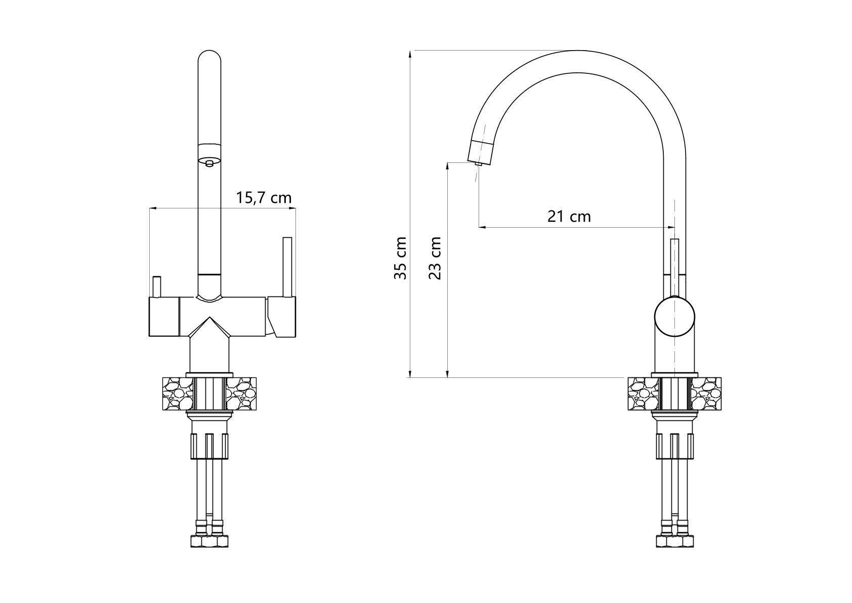Rubinetto Da Cucina Rea Caren Copper