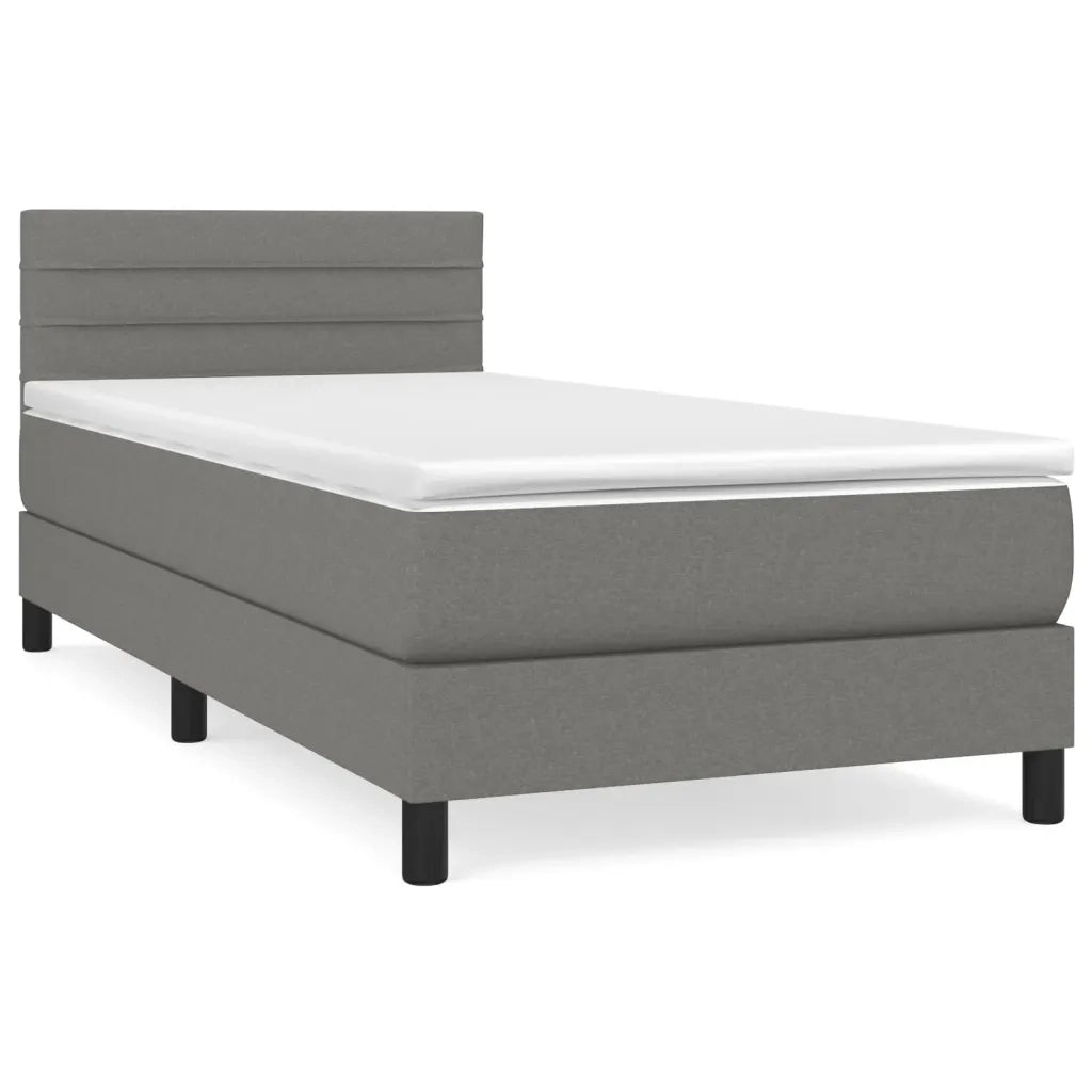 Giroletto a Molle con Materasso-Struttura Letto Grigio Scuro 80x200 cm Tessuto 678607