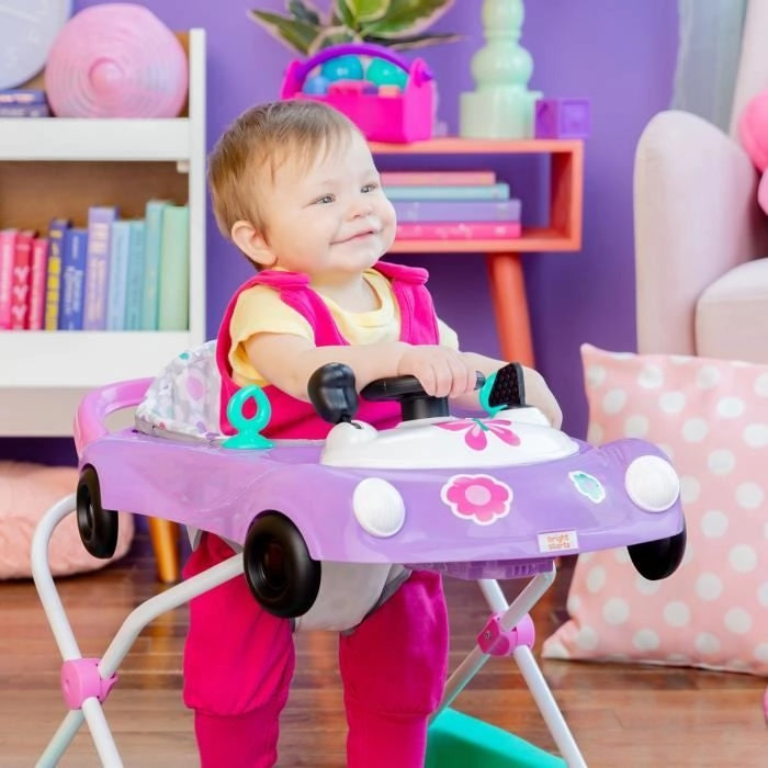 BRIGHT STARTS Camminatore 3 in 1, piccola automobile, 3 modalità di gioco in evoluzione, viola