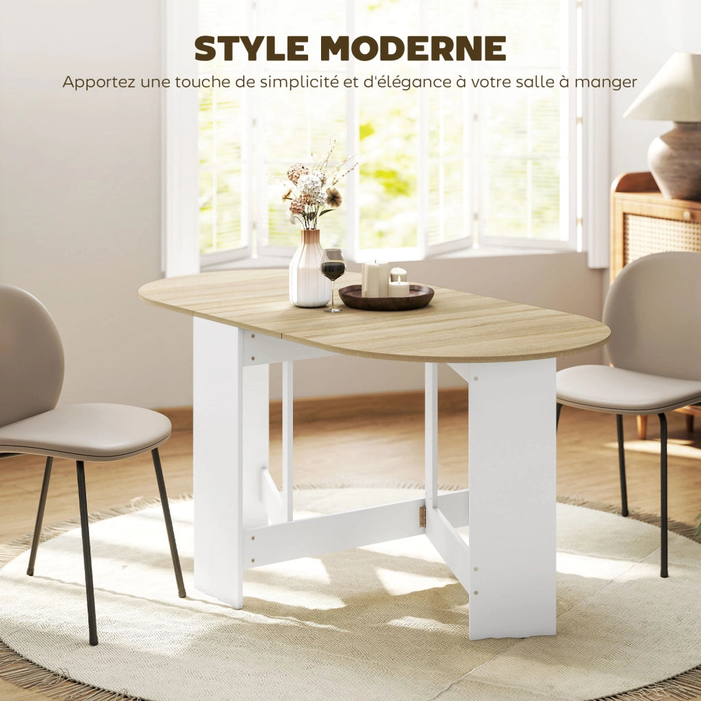 Tavolo da pranzo pieghevole ¨C zephmum ¨C legno naturale ovale per 6 persone