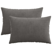Federa 2 pcs HEERLEN Grigio Scuro 40 x 60 cm corduroy 909209