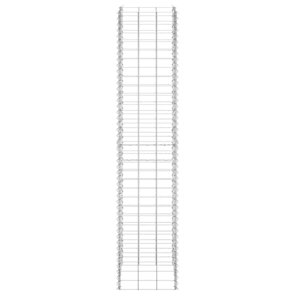 Gabbioni rialzati 3 pezzi 30 x 30 x 150 cm ferro argento 02_0039945