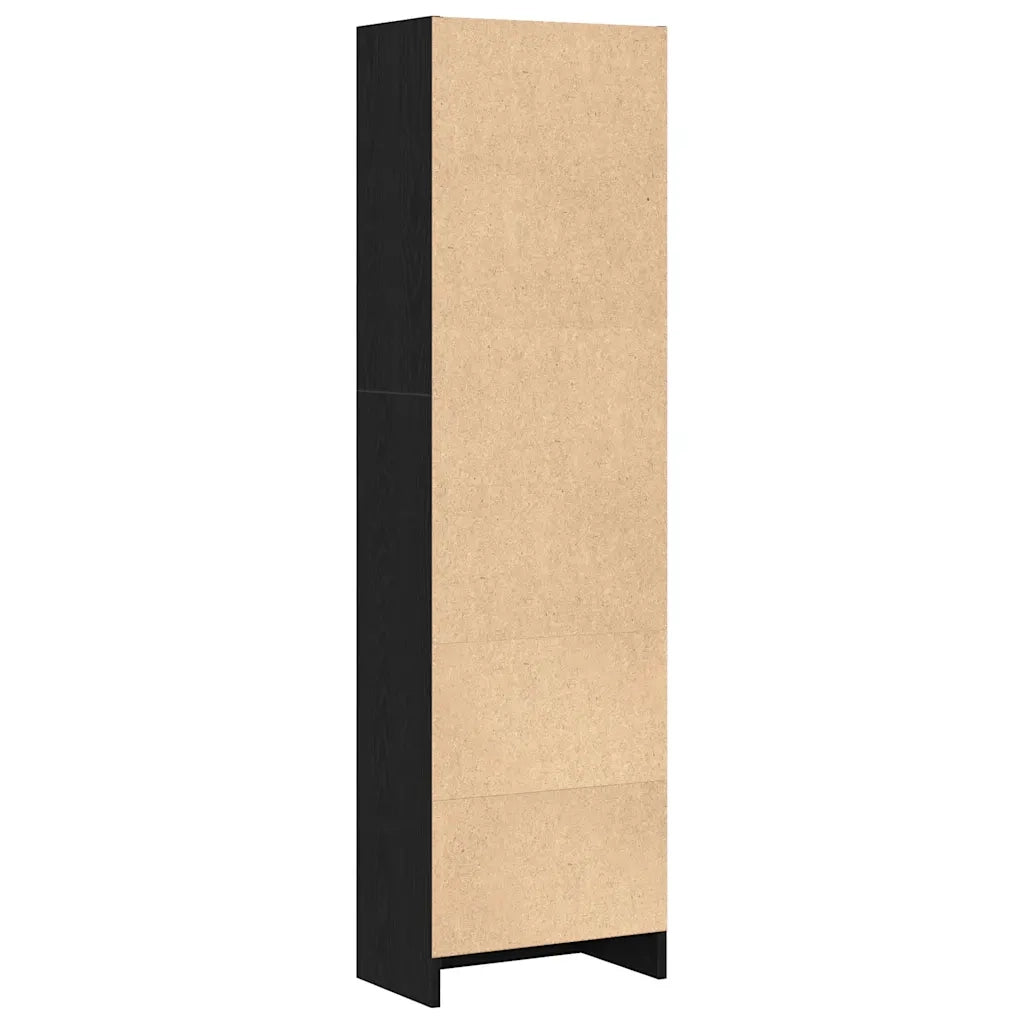 Libreria-Scaffale per Libri-Mobile di Stoccaggio Rovere Nero 40x24x143 cm in Legno Multistrato