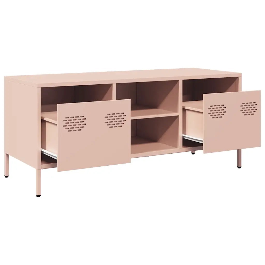 Mobile TV-Credenza per TV-Console TV Rosa 101,5x39x43,5 cm in Acciaio Laminato a Freddo 402599