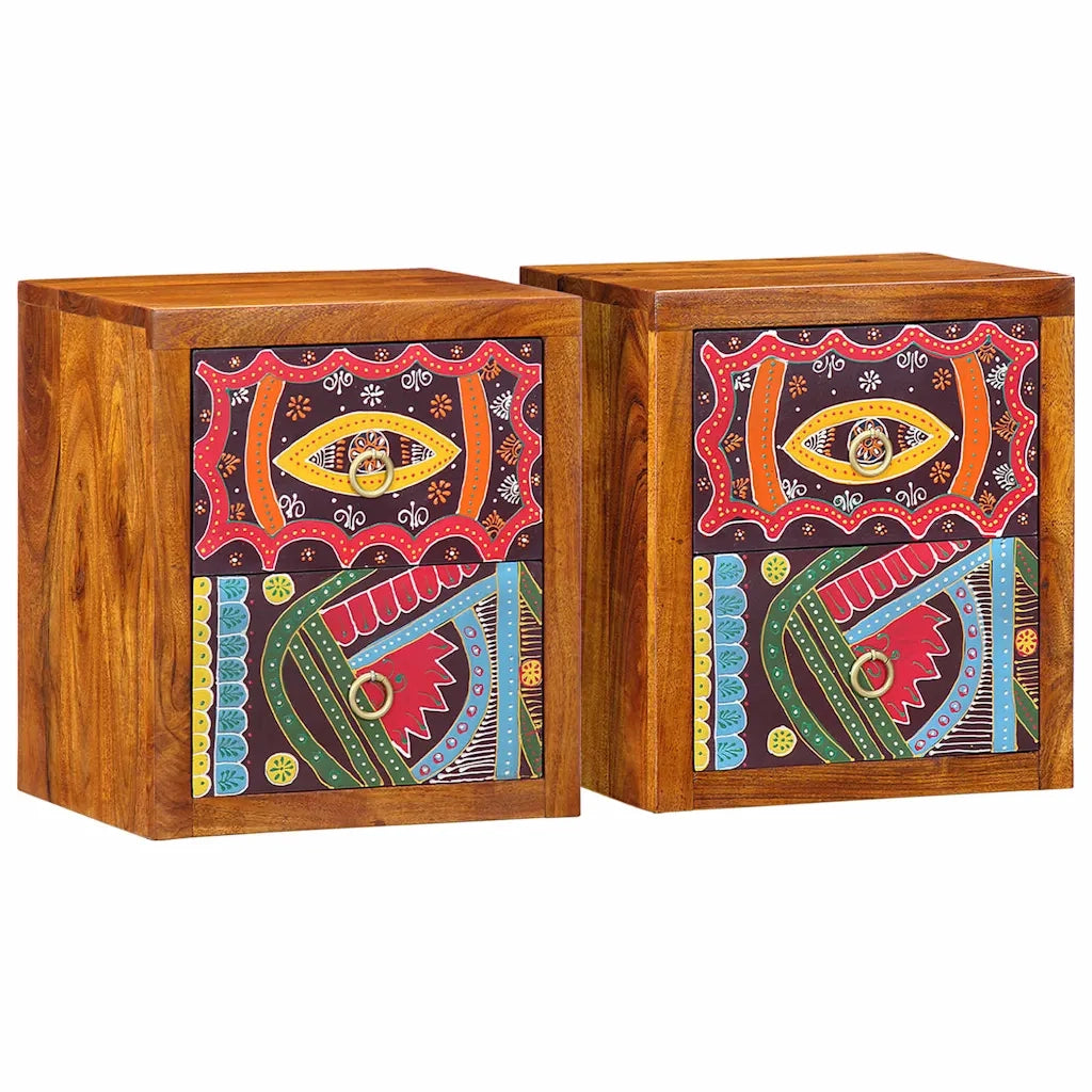 Set di 2 Comodini | Armadio da Notte | Mobiletto da notte con cassetto Marrone 35 x 30 x 40 cm