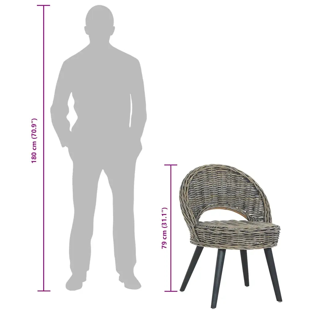 Poltrona-Divano Sedia-Poltroncina in Rattan Kubu Nero