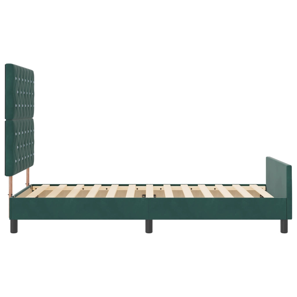 Struttura letto Verde scuro 100x200 cm Velluto