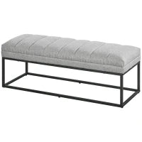 Panca in Stile Industriale, Panca per il Letto, Gambe in Metallo, Rosa e Nero