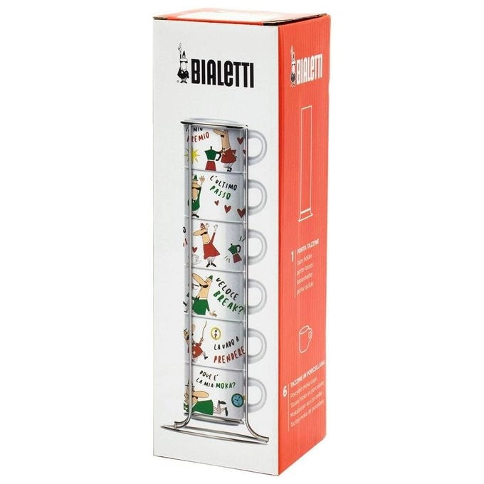 Bialetti L'Omino Italiano tazza Multicolore Espresso 6 pz